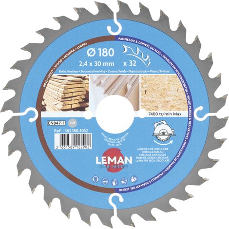 LAME CIRC.HM BOIS D180X2.4X30 Z=32 ALT POS - 365.180.3032 - LEMAN