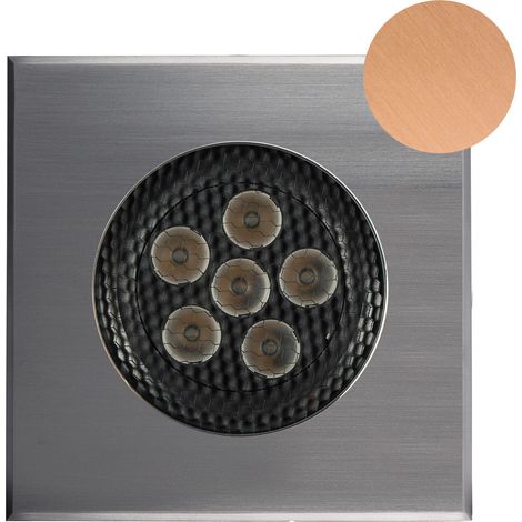 Encastré de sol extérieur ZEPH 3 24V carré bronze bleu 6x2W - EUROPOLE - 55454BR