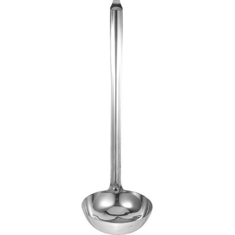 Louche de service avec crochet de suspension, en acier inoxydable, à long manche, ustensile de cuisine (13 cm) (1/4)