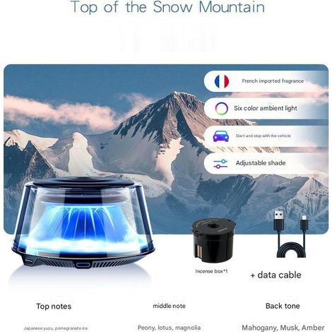 Désodorisant intelligent pour voiture, éclairage d'ambiance à 5 modes, parfum pour voiture, brumisation automatique, aromathérapie pour véhicule (1/5)