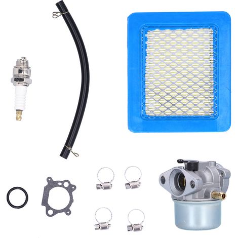 Kit d'Entretien Tondeuse : Carburateur, Bougie, Filtre à Air, Durites - Compatible 498170, 799872 (1/5)