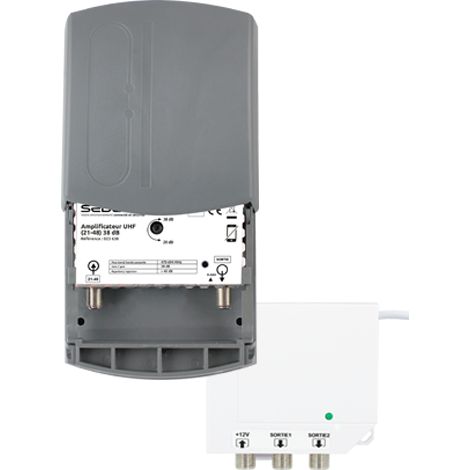 Kit amplificateur TNT - SEDEA - 35 dB - Alimentation 12 Volts - 2 sorties - Filtre LTE 700