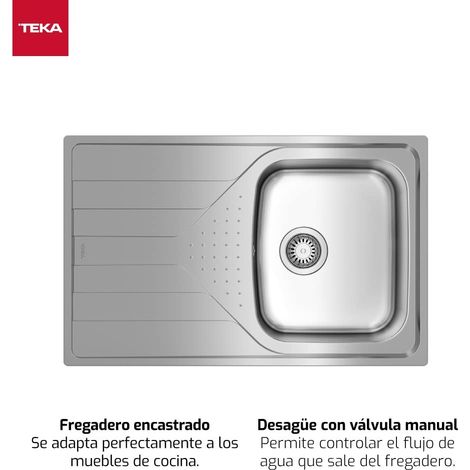 Teka UNIVERSE 45 T-XP 1C 1E I - Fregadero De Cocina Acero 43 Cm 1 Cubeta 1 Escurridor (1/5)