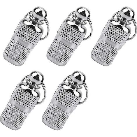 (argent - Lot De 5) Tube D'tiquette D'identification - Tiquette D'adresse Anti-perte - Pour Chiens Et Chats - Porte-adresse Pendentif - Pour Colli (1/5)