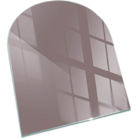 Plaque Rectangulaire en verre Cheminée Protecteur de Sol Sous la Cheminée Verre Trempé Protection Thermique Couleur Beige 80x70 cm (1/5)