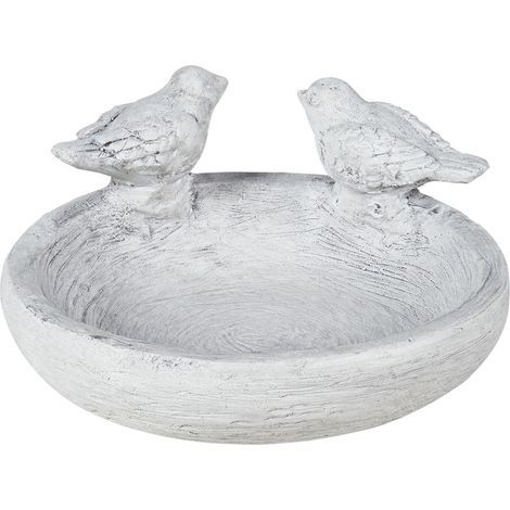 Fontana da giardino per uccelli Ciotola Acqua Alimentatore MGO Decorativo Grigio Mamou