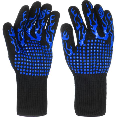 Gants de barbecue résistants à la chaleur jusqu'à 800 °C (1472 °F), gants de grillade antidérapants en silicone de 32 cm (12,6 pouces) pour barbecue et cuisson au four (1/5)
