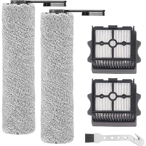 Rouleau de brosse de rechange et Filtre HEPA pour Tineco Floor One S5 Combo / S5 Combo Power Kit aspirateur humide et sec, 2 rouleaux de brosse + 2 filtres + 1 brosse de nettoyage (1/5)
