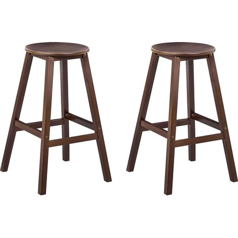 Set mit 2 Barhockern ANCELLE Bambus Dunkelbraun (1/5)