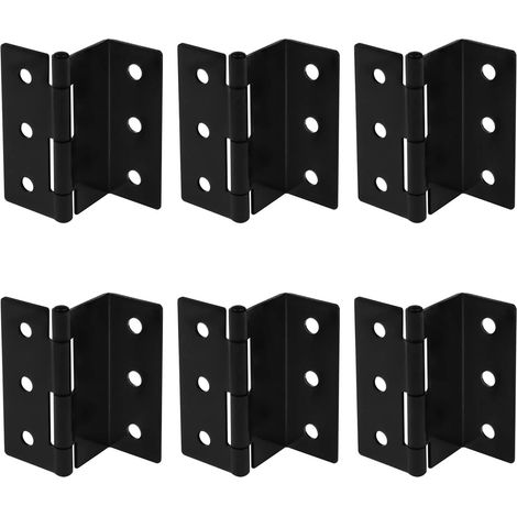 charnières décalées de porte, épaisseur de 1,8 mm, charnières de volet en acier semi-occulantes à trois volets rétro (1/4)