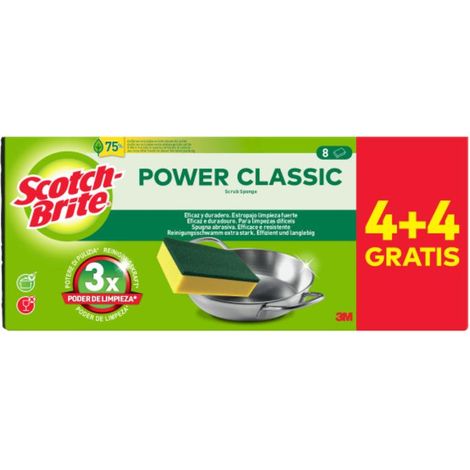 scotch-brite® estropajo fibra verde+esponj 4+4 gratis 7100325013