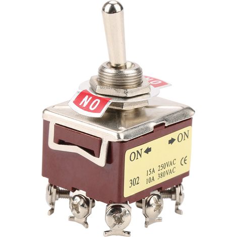 Ein-/Ausschalter, 2 Positionen, 3-phasig, 9-polig, 12 mm, 15 A/250 V AC, 10 A/380 V AC (1/5)