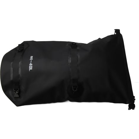 Sac de voyage moto imperméable 40L, tissu résistant à l'eau, grand volume, sac banane anti-usure pour moto, avec 4 sangles à dégagement rapide, noir (1/5)