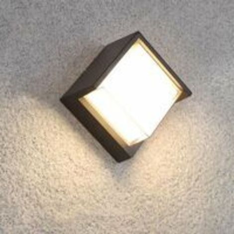 12W Black Square LED Wall Light IP65 with cover - Cool White 6000K - 6500K (1/3)