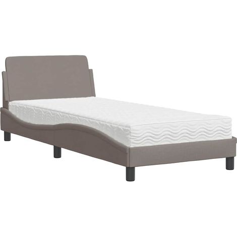Maison Exclusive - Letto con Materasso Dover Tortora 90x200 cm in Tessuto (1/5)