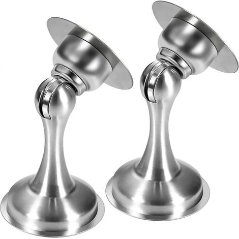 Butée de porte magnétique, support de porte en acier inoxydable, loquet de porte en métal, ruban adhésif double face 3M (1/4)