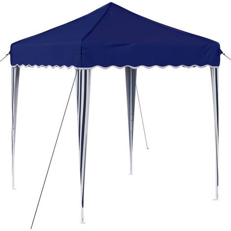 Tente de réception portable, mesurant 195 x 195 x 245 cm, en tissu Oxford bleu. (1/5)