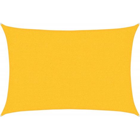 Voile d'ombrage rectangulaire jaune 2x3 m en PEHD respirant 160 g/m² avec protection UV - PANGIVO (1/5)