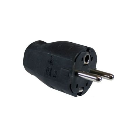 Bachmann 910.100 Fiche électrique mâle avec terre plastique 250 V noir IP20 C263931 (1/4)