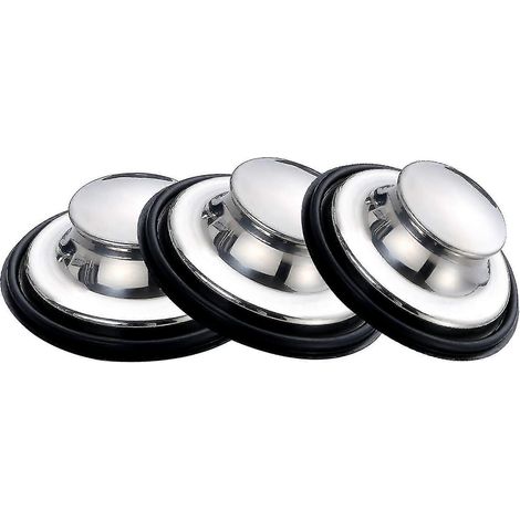 Bouchon d'évier de cuisine, bouchon d'évier en acier inoxydable, lot de 3 bouchons pour évier de cuisine, grand rebord de 3,46 pouces de diamètre [jkw] (1/5)