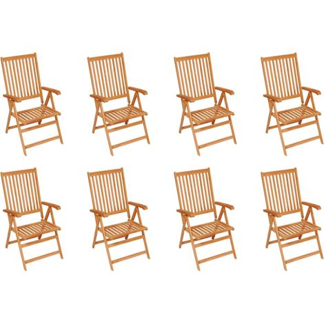 Maison Exclusive - Verstellbare Gartenstühle mit Auflagen 8 Stk.