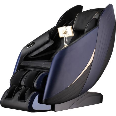 Home Deluxe – Massagesessel HYLOS – Farbe: Blau/Schwarz, Maße: 150x77x123cm, Leistung: 160W, inkl. Shiatsu, Zero Gravity, Sprachsteuerung, Fußmassage, Bluetooth I Entspannungssessel Massagestuhl Relax
