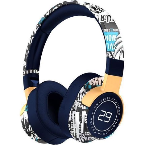 Casque Audio Bluetooth LED Sans Fil Pliable – Ecouteurs Réduction Bruit, Basses Profondes, Longue Autonomie, Jeux/TV/Sport, BLEU (1/5)