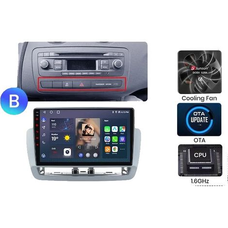 CarPlay, tamaño de pantalla, soporte multilingüe, compatible con Seat Ibiza 6J 2009-2013, V1 Plus (4 GB 64 GB) B (1/2)