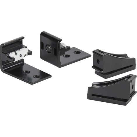 Servetto Fronthalter Papillon kompatibel mit Blum Führungen, Aluminium schwarz