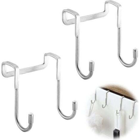 2 Pièces Crochet de porte de douche,crochets de porte,Accroche Torchon,Patere Salle de Bain,Crochet Mural Adhesif,Accroche Torchon Cuisine,Auto-Adhes