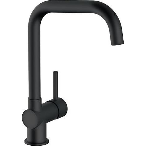 Mitigeur d’évier Nevado rond avec Bec orientable, Saillie 192 mm, noir mat (1/2)