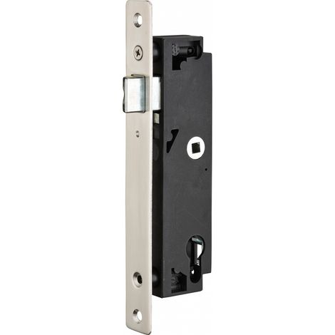 Serratura di sicurezza a cilindro, per cancello, asse 40mm, piastra quadra, nero - THIRARD