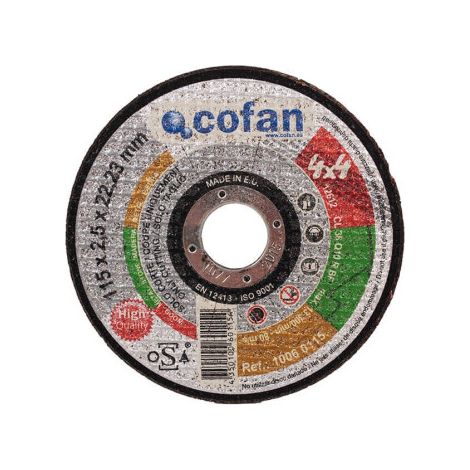 Discos de corte profesional (4x4) "todo uso" para amoladora angular                          125 mm               2.5 x 22.2 mm