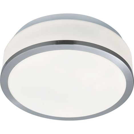 Searchlight Discs - Bagno Flusso 2 Luci Soffitto Argento Satinato IP44, E27 (1/5)