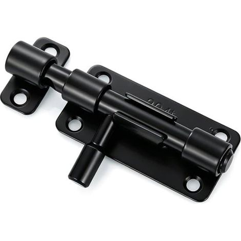 Lot de 2 serrures de porte en applique avec verrous de visée et pênes coulissants en acier inoxydable 304, couleur or. (1/5)