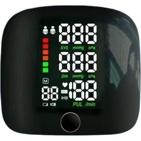 Monitor de presión arterial de muñeca, monitor digital de presión arterial de brazo, brazalete ajustable (13,5-19,5 cm), memoria para dos usuarios y estuche de transporte. (1/5)