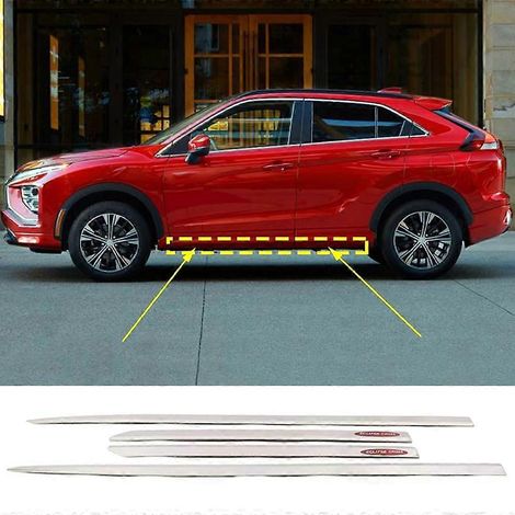 Pour Mitsubishi Eclipse Cross 2018-2025, moulures de porte latérales chromées en acier, garnitures extérieures, 4 pièces ( ) (1/5)