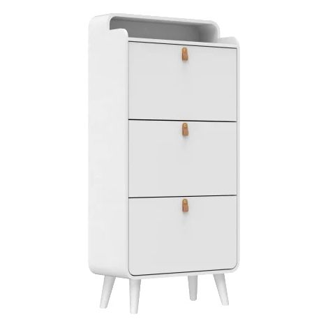Zapatero, fabricado en MDF, con cajón plegable de 3 posiciones, de montaje en pared, con capacidad para 18 a 24 pares y dimensiones que ahorran espacio. (1/5)