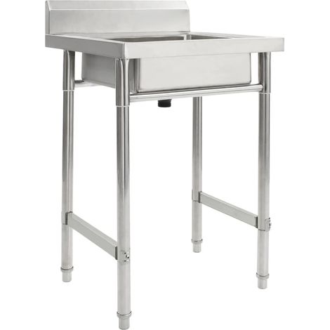 Évier de cuisine,Évier 1 Bac,Vasque pour cuisine Seul lavabo Acier inoxydable MEMV440406 (1/5)