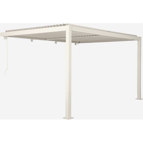 Pergola bioclimatica 3x4m in alluminio addossata, lame orientabili (1/5)