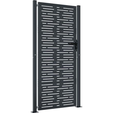 vidaXL Garden Gate Anthracite 100x200 cm Steel Square Design