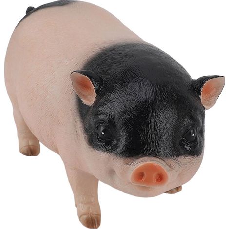 statue jardin exterieur-Statue de Cochon Résine Décoratif - Petit Cochon Debout Figurine Animal pour Jardins Extérieur et Bureau Décoration, 26.5cm Multicolore (1/5)