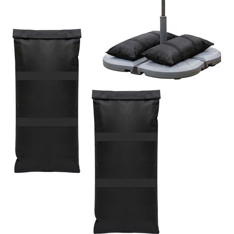 Relaxdays Sandbags, 2-pack, 22 kg each, for parasol base & trampoline, WxD: 68x30 cm, black