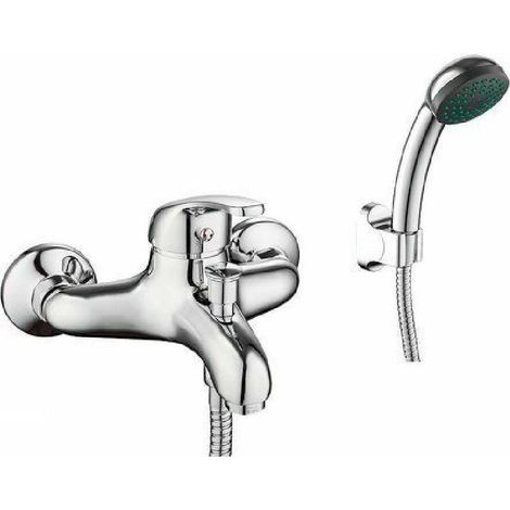 TrAdE Shop Traesio - Kit Completo Rubinetto Miscelatore Vasca Da Bagno + Doccetta Cromato Taranto - (1/2)