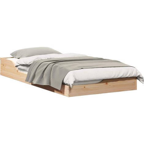 Maison Exclusive - Estructura de cama Marrón 75 x 190 cm Madera d (1/5)