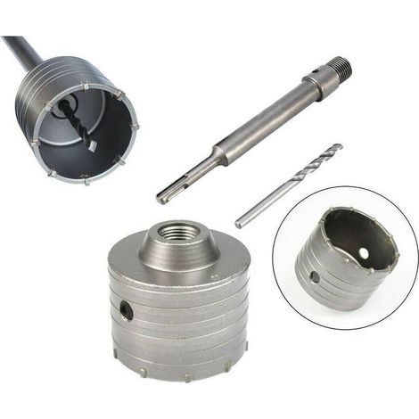 TRADE SHOP - Fresa A Tazza 65mm Carotatrice Con Asta Sds Plus 90mm Calcestruzzo Cemento -
