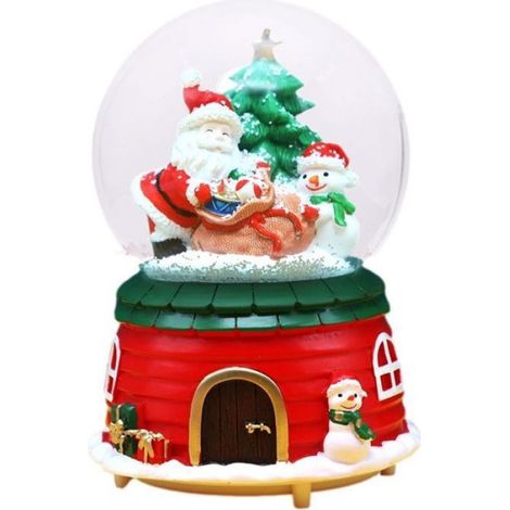 Boule de neige de Noël avec lumière LED changeant de couleur, père Noël, boîte à musique boule de cristal,PERSO PERSONNAGES DE NOEL (1/4)
