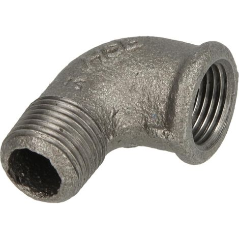 Hermann Schmidt Temperguss 92 Winkel 14092040 DN 40, 1 1/2", 90°, IG/AG, schwarz