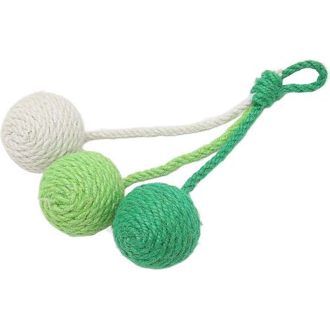 Balle de laine pour chat, confortable pour faire ses griffes, résistante aux morsures, balle à mâcher interactive et hochet pour chat (1/2)