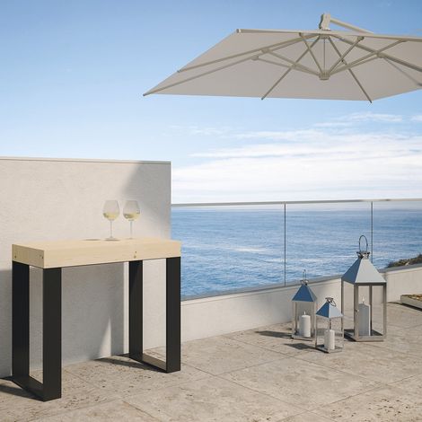 Tavolo consolle "Genova" allungabile in legno per sala da pranzo -Allungabile fino a 300 cm / Premium / Abete Natura (1/5)